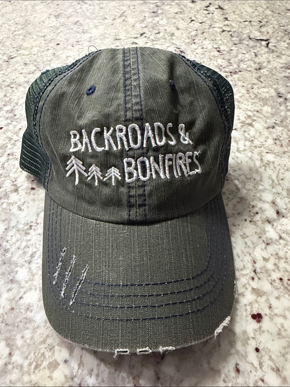 Olive Distressed Trucker Hat